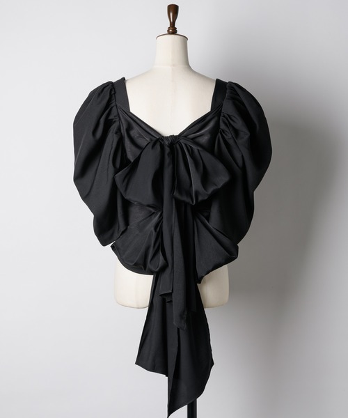 J1U by LA BELLE ETUDE（ジユウバイラベルエチュード）の「デザインスリーブバッグリボンコルセットブラウス（シャツ/ブラウス・レディース・ホワイト/ブラック・FREE）」の13枚目の写真