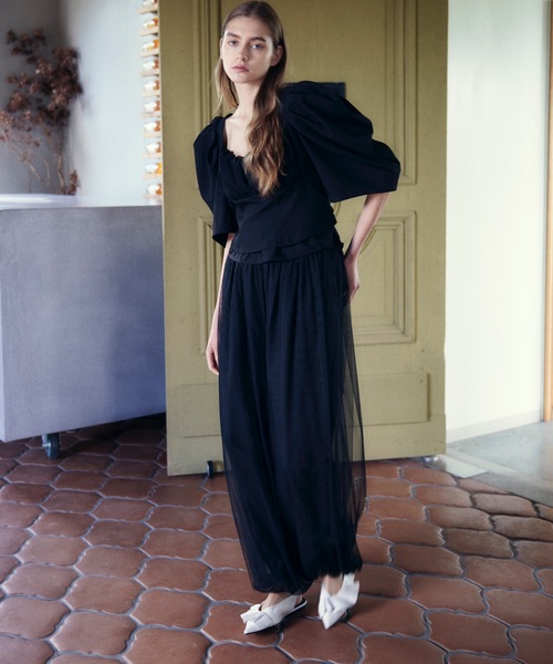 J1U by LA BELLE ETUDE（ジユウバイラベルエチュード）の「デザインスリーブバッグリボンコルセットブラウス（シャツ/ブラウス・レディース・ホワイト/ブラック・FREE）」の11枚目の写真