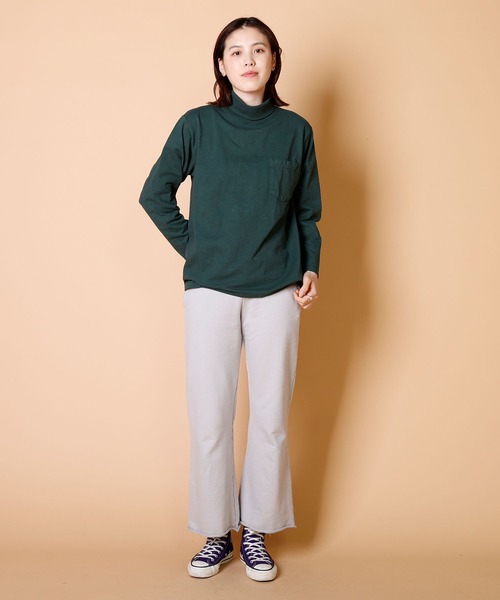 パンツ Crash velour wide flare pants Pure Grey Contrast Black Zipper Flare Pant