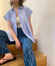 KBF | タックフレアスリーブレスブラウス(シャツ/ブラウス)