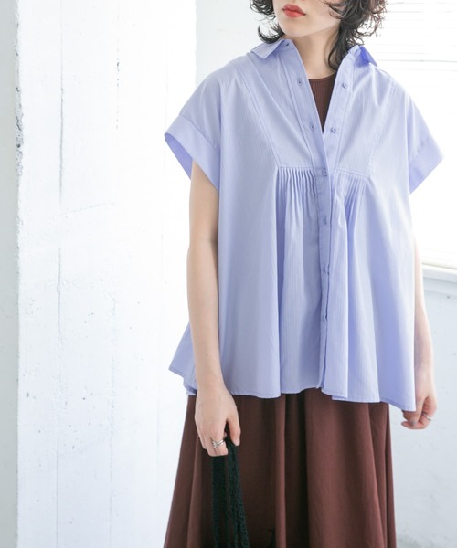 KBF（ケイビーエフ）の「タックフレアスリーブレスブラウス（シャツ/ブラウス・レディース・ブラック/オフホワイト/ブルー系その他・ONE）」の22枚目の写真