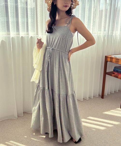 one after another NICE CLAUP（ワンアフターアナザーナイスクラップ）の「透かしあみトップス+カットワンピースセット（ワンピース・レディース・ブラック/レッド/杢グレー・FREE）」の8枚目の写真