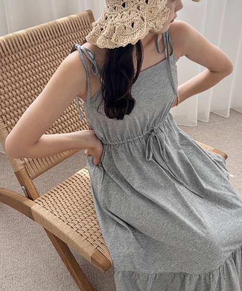 one after another NICE CLAUP（ワンアフターアナザーナイスクラップ）の「透かしあみトップス+カットワンピースセット（ワンピース・レディース・ブラック/レッド/杢グレー・FREE）」の10枚目の写真