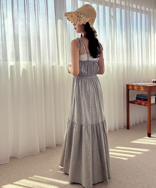 one after another NICE CLAUP（ワンアフターアナザーナイスクラップ）の「透かしあみトップス+カットワンピースセット（ワンピース・レディース・ブラック/レッド/杢グレー・FREE）」の11枚目の写真