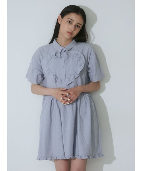 merry jenny(メリージェニー)の「ハートフリルミニワンピース(ワンピース・レディース・オフホワイト/ブルー/ブラック・FREE)」の10枚目の写真