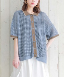 n'OrLABEL | 『配色×メッシュ編みニットトップス』(ニット/セーター)