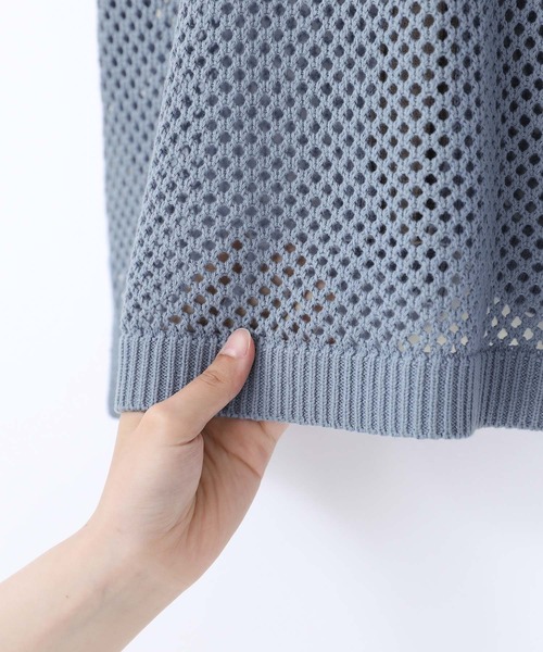 n'OrLABEL（ノアールレーベル）の「【廃盤】『配色×メッシュ編みニット』（ニット/セーター・レディース・ブラック/グレイッシュブルー・FREE）」の10枚目の写真