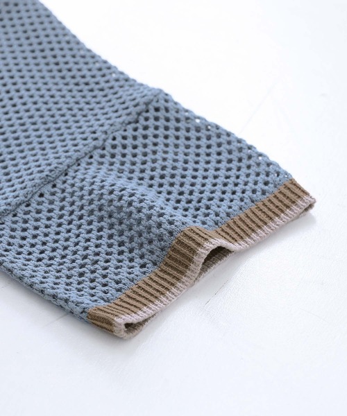 n'OrLABEL（ノアールレーベル）の「【廃盤】『配色×メッシュ編みニット』（ニット/セーター・レディース・ブラック/グレイッシュブルー・FREE）」の12枚目の写真