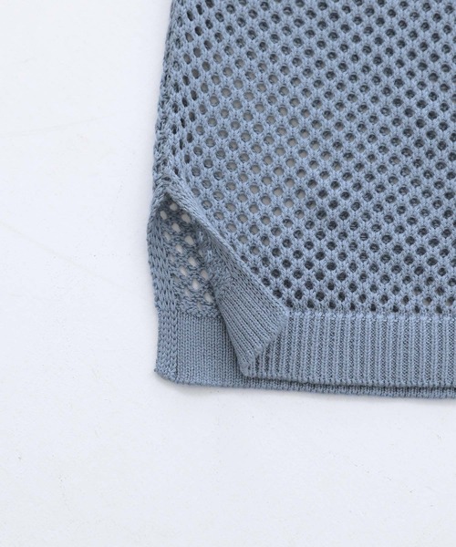 n'OrLABEL（ノアールレーベル）の「【廃盤】『配色×メッシュ編みニット』（ニット/セーター・レディース・ブラック/グレイッシュブルー・FREE）」の13枚目の写真