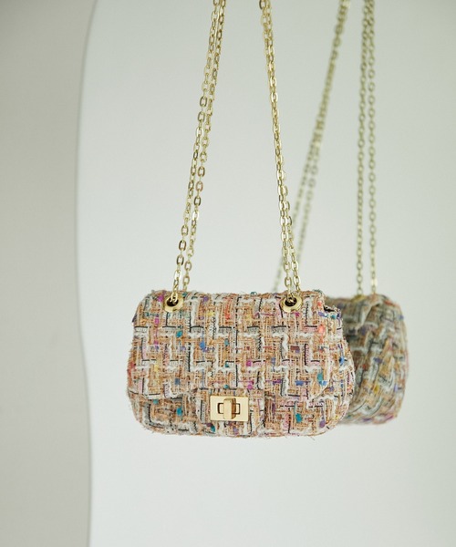 PAPILLONNER(パピヨネ)の「ツイードミニショルダー(ショルダーバッグ・レディース・ブラック/ピンク/グリーン・FREE)」の13枚目の写真