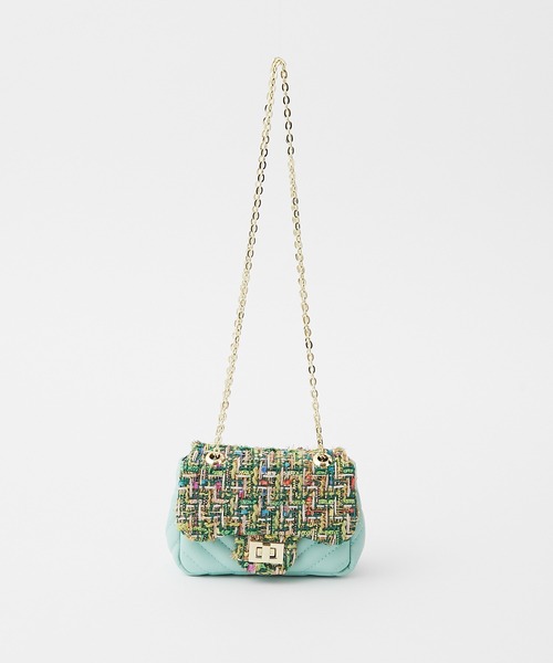 PAPILLONNER(パピヨネ)の「ツイードミニショルダー(ショルダーバッグ・レディース・ブラック/ピンク/グリーン・FREE)」の14枚目の写真