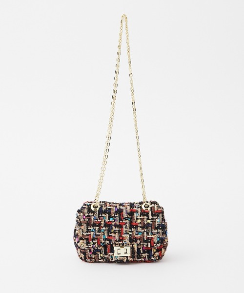 PAPILLONNER(パピヨネ)の「ツイードミニショルダー(ショルダーバッグ・レディース・ブラック/ピンク/グリーン・FREE)」の12枚目の写真