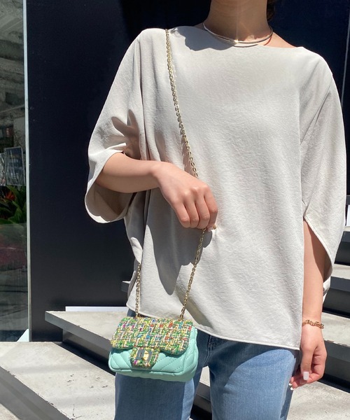 PAPILLONNER(パピヨネ)の「ツイードミニショルダー(ショルダーバッグ・レディース・ブラック/ピンク/グリーン・FREE)」の16枚目の写真