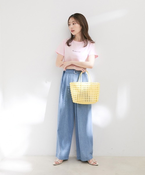 【汗染み防止・洗える】フロントロゴ刺繍チビTシャツ