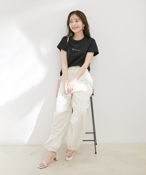 【汗染み防止・洗える】フロントロゴ刺繍チビTシャツ