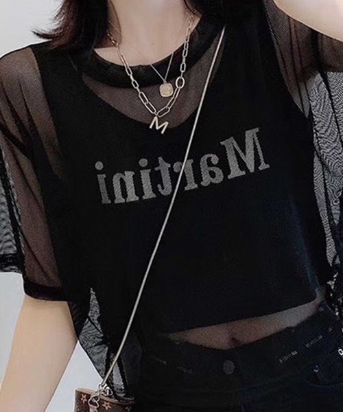 SPIGA（スピーガ）の「ﾛｺﾞﾀﾝｸﾄｯﾌﾟ+ﾒｯｼｭﾄｯﾌﾟｽｾｯﾄ（タンクトップ・レディース・ブラック/ホワイト・FREE）」の5枚目の写真