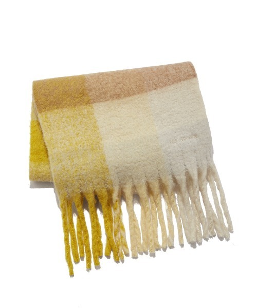 LILY BROWN（リリーブラウン）の「フリンジチェックストール（その他ヘアアクセサリー・レディース・イエロー/ブラック/グリーン・FREE）」の10枚目の写真