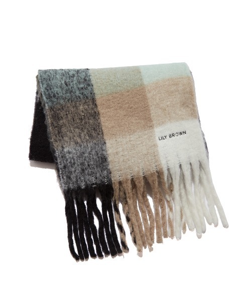 LILY BROWN（リリーブラウン）の「フリンジチェックストール（その他ヘアアクセサリー・レディース・イエロー/ブラック/グリーン・FREE）」の11枚目の写真