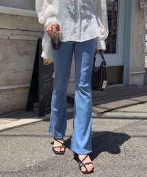 KOBE LETTUCE | 【接触冷感Ver.】低身長・高身長サイズあり　選べる3丈　サイドスリットリブフレアレギンスパンツ(レギンス/スパッツ)