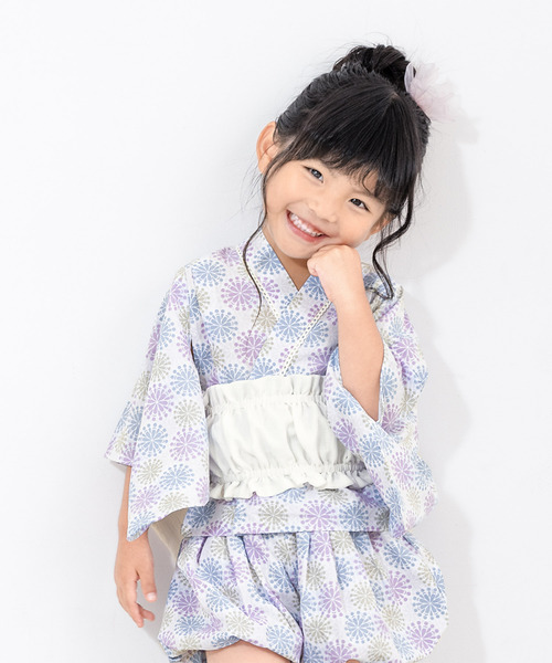 セパレート浴衣セット ベビー キッズ 上下セット（上着＋カボチャパンツ＋帯）3点セット（浴衣）｜SOUBIEN（ソウビエン）