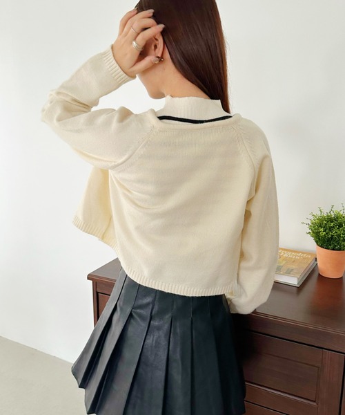 CLEA（クレア）の「フロントリボンスムースニットトップス（ニット/セーター・レディース・ブラック/ベージュ/アイボリー・FREE）」の13枚目の写真