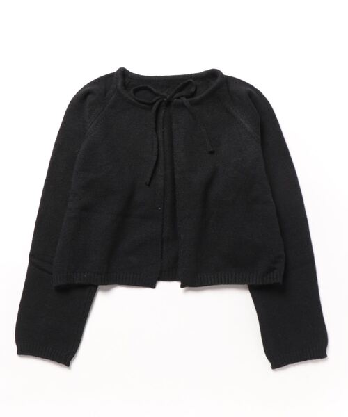 CLEA（クレア）の「フロントリボンスムースニットトップス（ニット/セーター・レディース・ブラック/ベージュ/アイボリー・FREE）」の6枚目の写真