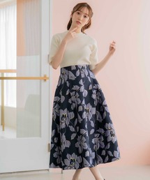 光沢ジャガードスカート