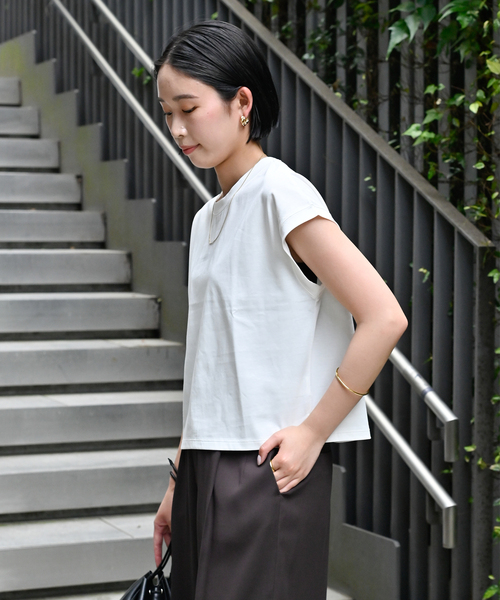 tシャツ ヘムラウンドフレンチスリーブT レディース B.C STOCK（ベーセーストック）の「《追加》【機能付き