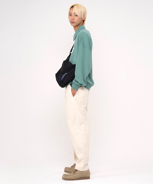 FILA（フィラ）の「FILA フィラ WEB限定 別注 ワンポイント デザイン ロゴ アップリケ 刺繍 オーバーサイズ 長袖 ハーフジップ スウェット トレーナー 裏毛（スウェット・メンズ・ピーコックグリーン系/ブラック/アッシュグレー・L/M/LL）」の8枚目の写真