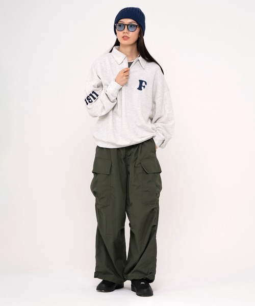 FILA（フィラ）の「FILA フィラ WEB限定 別注 ワンポイント デザイン ロゴ アップリケ 刺繍 オーバーサイズ 長袖 ハーフジップ スウェット トレーナー 裏毛（スウェット・メンズ・ピーコックグリーン系/ブラック/アッシュグレー・L/M/LL）」の20枚目の写真