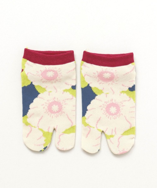 カヤ(カヤ)の「【カヤ】わらべ足袋型くつ下18~21cm ポピー(ソックス/靴下・キッズ・ピンク/グリーン・FREE)」の1枚目の写真