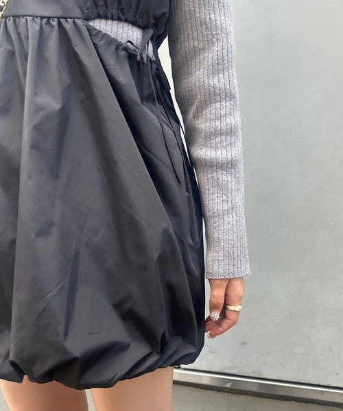 one after another NICE CLAUP(ワンアフターアナザーナイスクラップ)の「バルーンキャミワンピース(ワンピース・レディース・ブラック/アイボリー/チェック・FREE)」の5枚目の写真