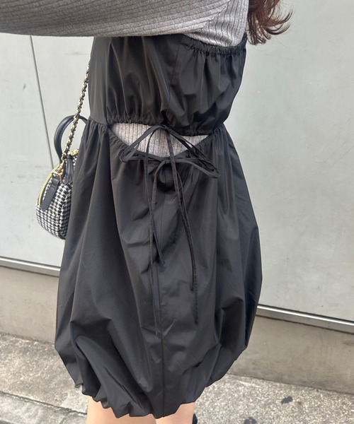 one after another NICE CLAUP(ワンアフターアナザーナイスクラップ)の「バルーンキャミワンピース(ワンピース・レディース・ブラック/アイボリー/チェック・FREE)」の6枚目の写真