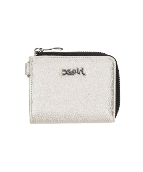 X-girl（エックスガール）の「FAUX LEATHER ZIP MINI WALLET（財布・レディース・シルバー/ブラック・ONE SIZE）」の2枚目の写真