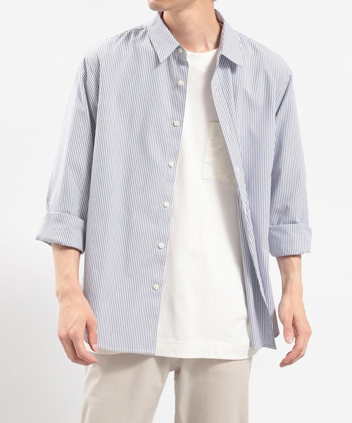 GLOBAL WORK Smile Seed Store(グローバルワーク スマイルシードストア)の「ポリエステルオックスレギュラーシャツ/175894(シャツ/ブラウス・メンズ・ブルー系その他5/ネイビー/サックスブルー/ブルー系その他/オフホワイト・LARGE/MEDIUM/SMALL/X-LARGE)」の5枚目の写真