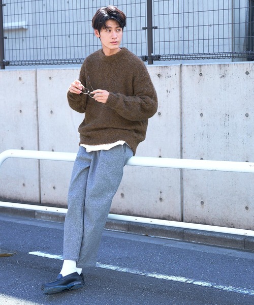 coca（coca）（コカ）の「メンズブークレシャギートップス（ニット/セーター・メンズ・キャメル/ベージュ/チャコール/グレイッシュベージュ・M/L/XL）」の5枚目の写真
