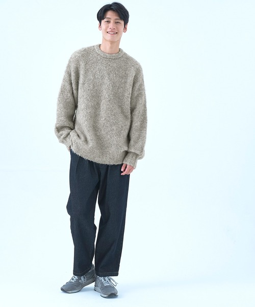 coca（coca）（コカ）の「メンズブークレシャギートップス（ニット/セーター・メンズ・キャメル/ベージュ/チャコール/グレイッシュベージュ・M/L/XL）」の8枚目の写真