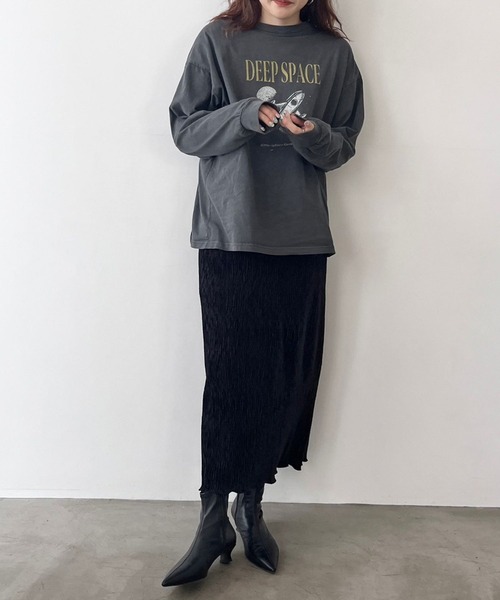 LOWRYS FARM（ローリーズファーム）の「オリジナルバンドＴＬＳ　980475（Tシャツ/カットソー・レディース・アイボリー/グレー系その他/グレー/チャコールグレー・FREE）」の15枚目の写真