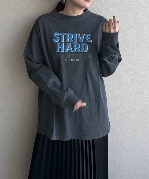 LOWRYS FARM（ローリーズファーム）の「オリジナルバンドＴＬＳ　980475（Tシャツ/カットソー・レディース・アイボリー/グレー系その他/グレー/チャコールグレー・FREE）」の17枚目の写真