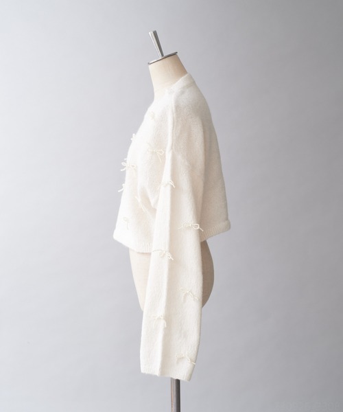 one after another NICE CLAUP（ワンアフターアナザーナイスクラップ）の「【ribbon collection】リボンパールニットプルオーバー（ニット/セーター・レディース・オフホワイト/ミント/チャコールグレー・FREE）」の19枚目の写真