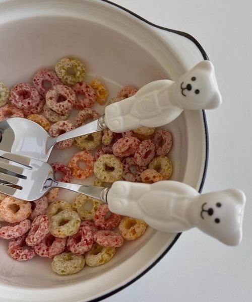 Made in I（メイドインアイ）の「ベアカトラリーセット（カトラリー・レディース・イエロー/ホワイト/ピンク・FREE）」の2枚目の写真