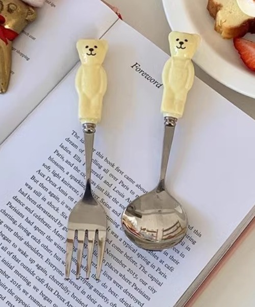 Made in I（メイドインアイ）の「ベアカトラリーセット（カトラリー・レディース・イエロー/ホワイト/ピンク・FREE）」の5枚目の写真