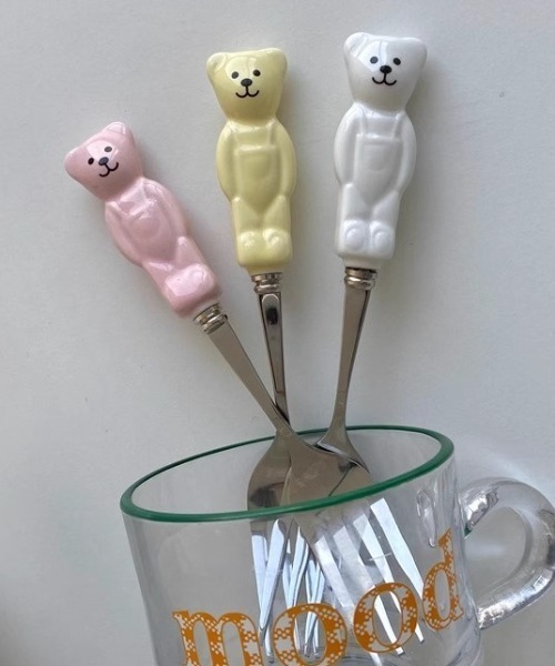 Made in I（メイドインアイ）の「ベアカトラリーセット（カトラリー・レディース・イエロー/ホワイト/ピンク・FREE）」の6枚目の写真