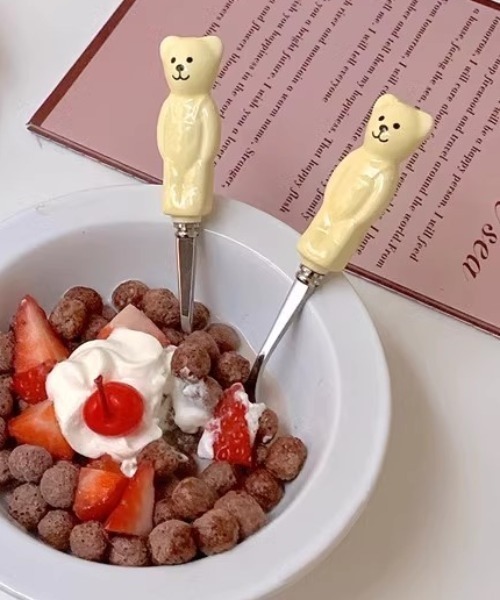 Made in I（メイドインアイ）の「ベアカトラリーセット（カトラリー・レディース・イエロー/ホワイト/ピンク・FREE）」の7枚目の写真