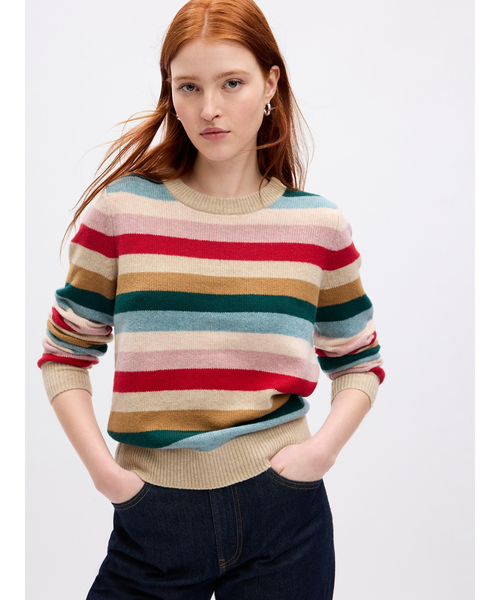 GAP(ギャップ)の「CashSoft カシミヤタッチ クルーネックセーター(ニット/セーター・レディース・その他1/ドット/ブラック/ホワイト系その他/ストライプ/ピンク/その他/グリーン・M/XS/S/XL/L/XXS)」の7枚目の写真