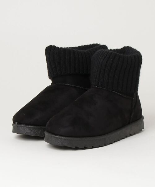 chumchum（チャムチャム）の「ニットショートムートンブーツ（ブーツ・レディース・キャメル/ブラック/ダークブラウン・M/L/LL）」の2枚目の写真