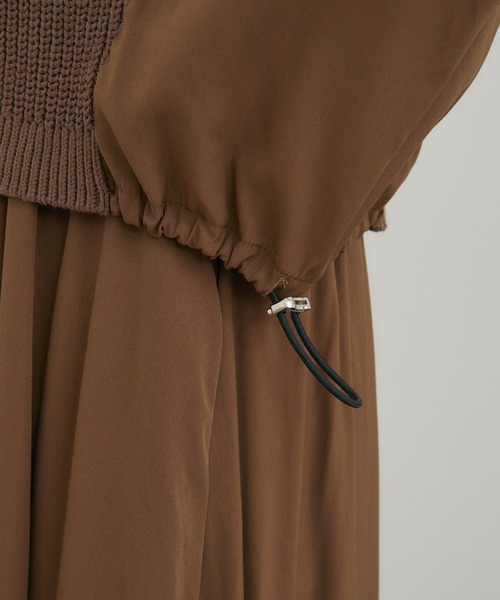 ROSIEE（ロージー）の「ROSIEE レイヤード風異素材ドッキングワンピース（ワンピース・レディース・ブラック/ブラウン・FREE）」の15枚目の写真