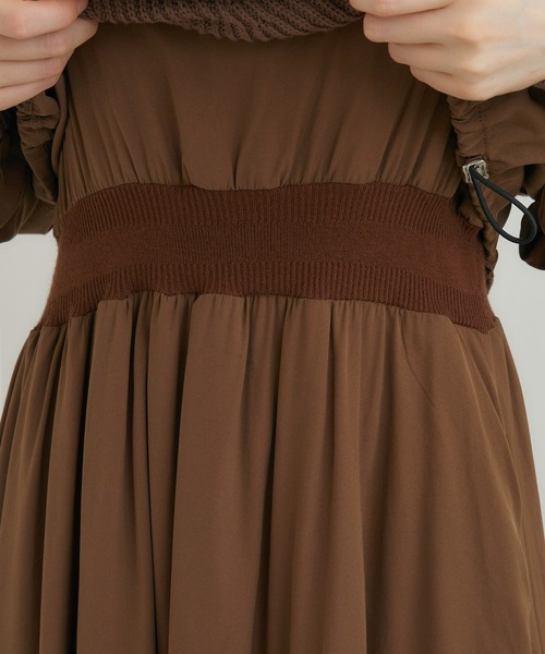 ROSIEE（ロージー）の「ROSIEE レイヤード風異素材ドッキングワンピース（ワンピース・レディース・ブラック/ブラウン・FREE）」の20枚目の写真