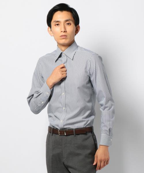 gotairiku(ゴタイリク)の「【PREMIUM PLEATS・スリムフィット】ロンドンストライプシャツ(シャツ/ブラウス・メンズ・ネイビー系1・15h/14h/15 )」の8枚目の写真