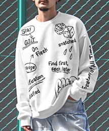 LUXSTYLE | 落書き発泡プリント裏起毛スウェット(スウェット)